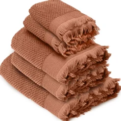 Parure de bain TETHYS 5 pièces micro-coton orange Terre