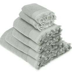Parure de bain TETHYS 6 pièces micro-coton vert Lichen