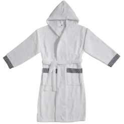 Peignoir adulte à capuche en coton éponge S