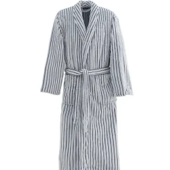 Peignoir polaire homme femme côtelé extra doux Blanc/Denim M KASH