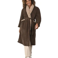 Peignoir polaire mixte côtelé ultra chaud Noisette 5 - XXL NOTTING HILL