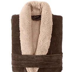 Peignoir polaire mixte côtelé ultra chaud Noisette XL NOTTING HILL