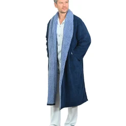 Peignoir polaire mixte côtelé ultra chaud Denim XL NOTTING HILL