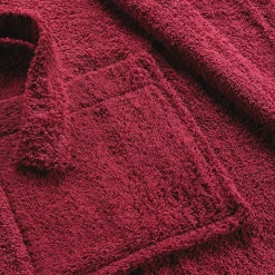 Peignoir uni à col châle (Taille Unique - Rouge)