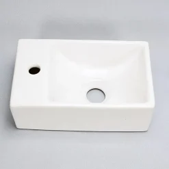 Petit lave main Gain de Place Gauche - Céramique - 30x20 cm - Essento