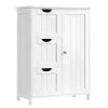 Petit meuble de rangement 1 porte et 3 tiroirs blanc - L60 cm