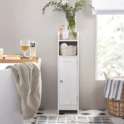 Petit meuble de rangement 1 niche, 1 porte, 1 étagère - H80 cm