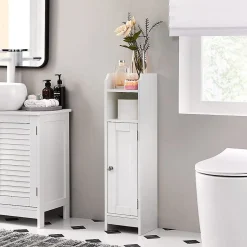 Petit meuble de rangement 1 niche, 1 porte, 1 étagère - H80 cm