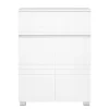 Petit meuble de rangement 1 tiroir et 2 portes blanc laqué - H80 cm