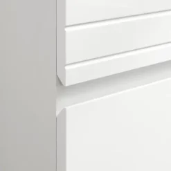 Petit meuble de rangement 1 tiroir et 2 portes blanc laqué - H80 cm