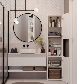 PISA 40 - Colonne de salle de bain 30x40x170 - Meuble salle de bain - Rangement salle de bain - Colonne rangement