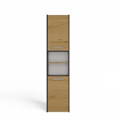 PISA - Armoire de salle de bains style moderne -170x40x30cm - Meuble colonne de rangement SDB