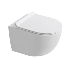 PixL WC suspendu en céramique sans bride Tornado Quiet et fixations invisibles + abattant frein de chute, blanc (CEPX010RTORPWM)