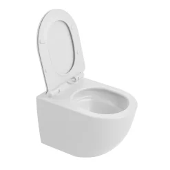 PixL WC suspendu en céramique sans bride Tornado Quiet et fixations invisibles + abattant frein de chute, blanc (CEPX010RTORPWM)