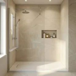 PixL 140x80 cm receveur de douche rectangulaire à poser en résine composite avec surface effet pierre, blanc (CERAPX14080W)