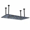 Plafonnier noir mat LED 80x40 avec 4 piliers