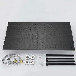 Plafonnier noir mat LED 80x40 avec 4 piliers