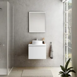 Plan de toilette blanc L.60 x l.51,5 x ép.2 cm, Pura+