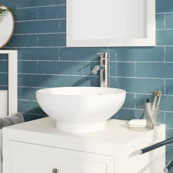 Plan de toilette blanc mat L.80 x l.45 x ép.2,8 cm, GoodHome Perma