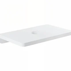 Plan de toilette blanc pour vasque ou lavabo à poser 80x50 trou central de bonde d'évacuation pré-percé SANINDUSA Emma 80 blanc