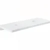 Plan de toilette blanc pour 2 vasques ou 2 lavabos à poser 160x50 pré-percés 2 trous pour bonde SANINDUSA Emma 160 blanc