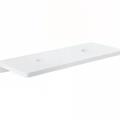 Plan de toilette blanc pour 2 vasques ou 2 lavabos à poser 160x50 pré-percés 2 trous pour bonde SANINDUSA Emma 160 blanc