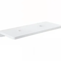 Plan de toilette blanc pour 2 vasques ou 2 lavabos à poser 120x50 pré-percés 2 trous pour bonde SANINDUSA Emma 120 blanc