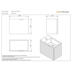 Plan de toilette blanc pour 2 vasques ou 2 lavabos à poser 120x50 pré-percés 2 trous pour bonde SANINDUSA Emma 120 blanc