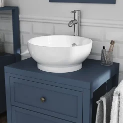 Plan de toilette bleu mat L.60 x l.45 x ép.2,8 cm, GoodHome Perma