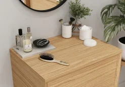 Plan de toilette GoodHome Avela placage chêne 60 cm