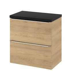 Plan de toilette L.60,5 x l.45,5 cm, noir mat, GoodHome Cadelia
