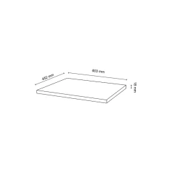 Plan de toilette L.60,5 x l.45,5 cm, noir mat, GoodHome Cadelia
