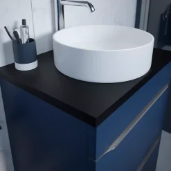 Plan de toilette L.60,5 x l.45,5 cm, noir mat, GoodHome Cadelia