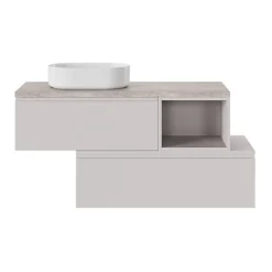 Plan de toilette L.100 x l.45 x ép.1,8 cm, beige cachemire, Kentia