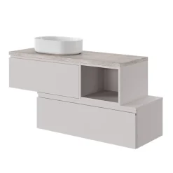 Plan de toilette L.100 x l.45 x ép.1,8 cm, beige cachemire, Kentia