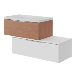 Plan de toilette L.100 x l.45 x ép.18 cm blanc mat Kentia