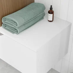Plan de toilette L.100 x l.45 x ép.18 cm blanc mat Kentia