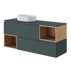 Plan de toilette L.140 x l.45 x ép.18 cm vert forêt mat Kentia