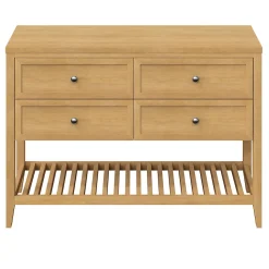 Plan de toilette placage chêne L.120,4 x l.45,2 x ép.2,8 cm, GoodHome Perma