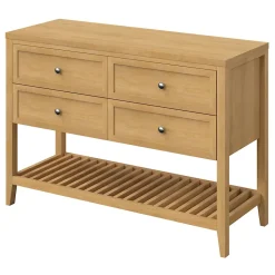 Plan de toilette placage chêne L.120,4 x l.45,2 x ép.2,8 cm, GoodHome Perma