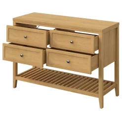 Plan de toilette placage chêne L.120,4 x l.45,2 x ép.2,8 cm, GoodHome Perma