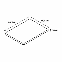 Plan de toilette placage chêne L.60,4 x l.45,2 x ép.2,8 cm, GoodHome Perma