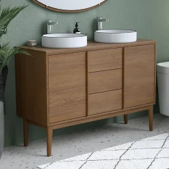 Plan de toilette placage chêne L.120 x 45 cm Kabayan