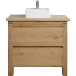 Plan de toilette plaqué chêne L.96 x P.50 cm, Cooke & Lewis Harmon