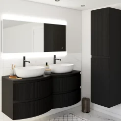 Plan de toilette pour vasque à poser Vague noir mat 137,8 cm