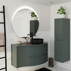 Plan de toilette pour vasque à poser version droite Vague kaki mat 103,1 cm