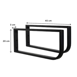 Plan de toilette suspendu pour vasque WILL - 120 cm avec équerres noires