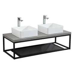 Plan de toilette suspendu WILL -Ep. 3,8cm L120cm + structure métal