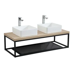 Plan de toilette suspendu WILL -Ep. 3,8cm L120cm + structure métal