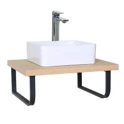 Plan de toilette suspendu seul - WILL - 60 cm - Ep. 3,8 cm